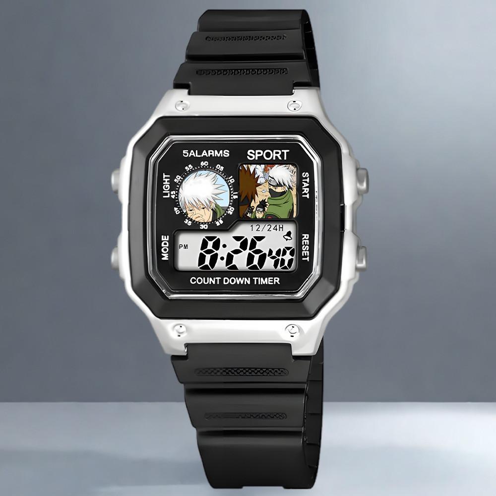 Наруто, Какаши Саске, Аниме Куб, Водонепроницаемые Студенческие Спортивные Электронные Часы, Будильник, Ночник