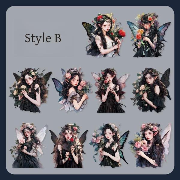 20 шт./упак. милые наклейки для скрапбукинга с изображением девушки-эльфа, идеально подходящие для коллажа, ведения дневника, поделок, принадлежностей для творчества