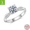 Four-Claw Twist Rope D Color One-Carat Moissanite Ring Wedding Ring Luxury High-End S925 Sterling Silver Ring