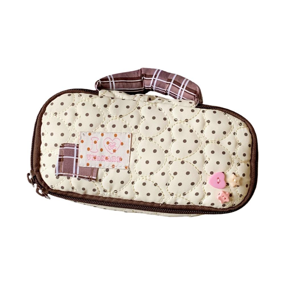 Large Capacity Korean Stationery Bag Star Love Heart Pen Storage Bag Dot Cloth Pencil Case  Student