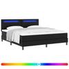 Box Spring Bed with Headboard Black 180 X 200 Cm Faux Leather