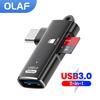 Адаптер 2 в 1 USB3.0 Type C для чтения карт TF OTG Высокоскоростная передача Чтение смарт-карт памяти Type C для iphone 15 16 ПК