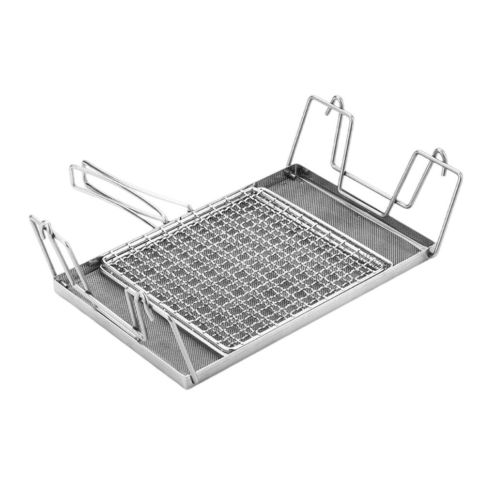 Bread Toaster Stand Folding Grill for Campfire & Picnics Adjustable Barbecue Stainless Steel Camping Toaster Holder Rack