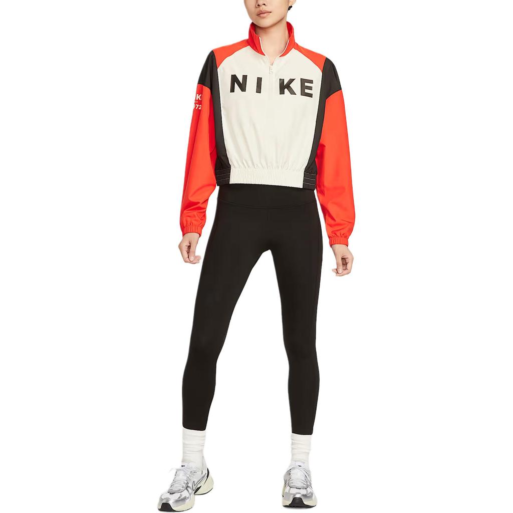 Nike Sportswear Women's Woven Lightweight Long-Sleeve Jacket - Sail White/Passion Red/Black IH8479-133