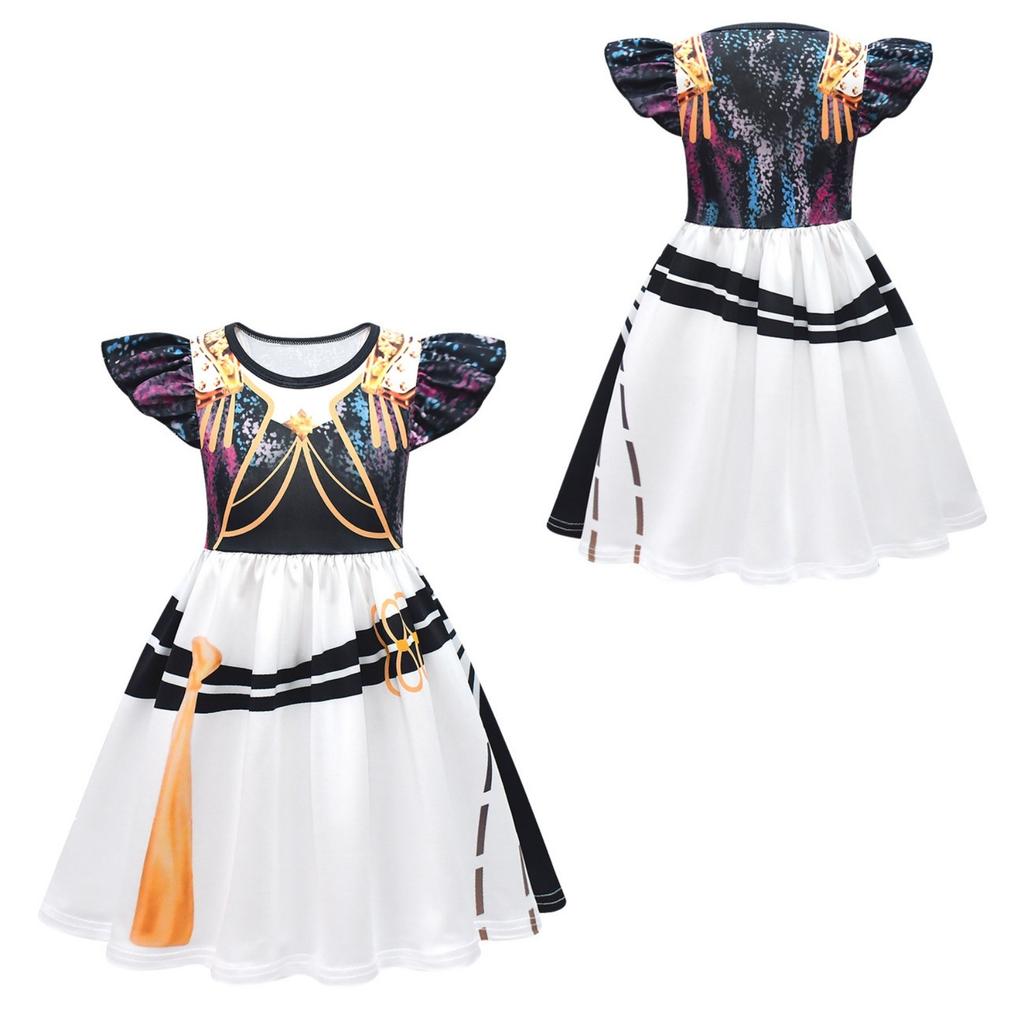 Girls Witch  Girls Flying Sleeves Children's Dress Children's A-line Skirt