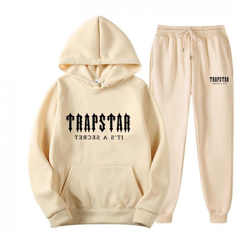 Mens Womens Hooded Fleece-Lined Casual Sweatshirt Set Winter Warm Sportswear Outfit