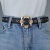 Hollow Flower Design Decorative Waist Strap Metal Buckle Fashion Belt Denim Waist Belt  For Women