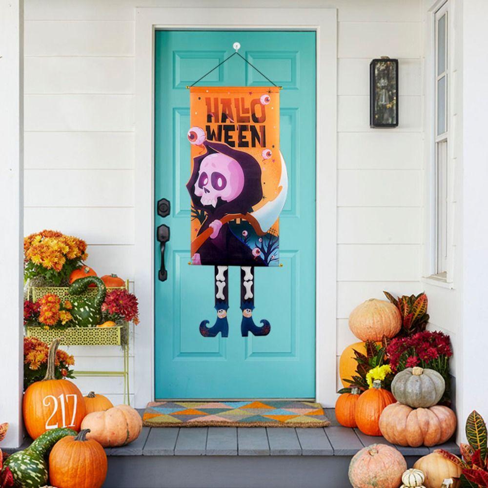 Длинноногий Хэллоуин крыльцо дверь баннер Trick or Treat гном тыква подвеска Хэллоуин