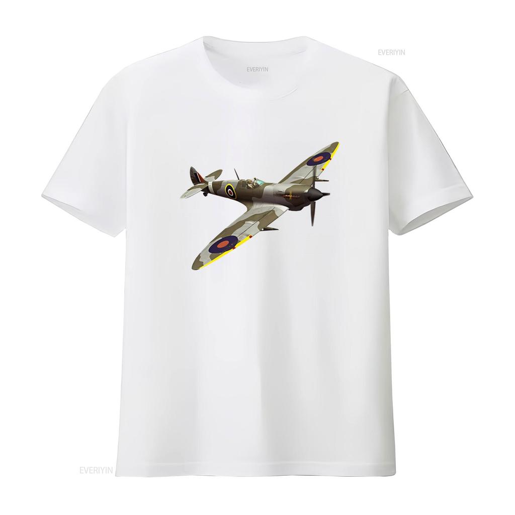 Винтажная мужская хлопковая футболка Supermarine Spitfire, летающая в одиночку. Ретро-дизайн с изображением военной авиации. Удобный крой. Идеально для