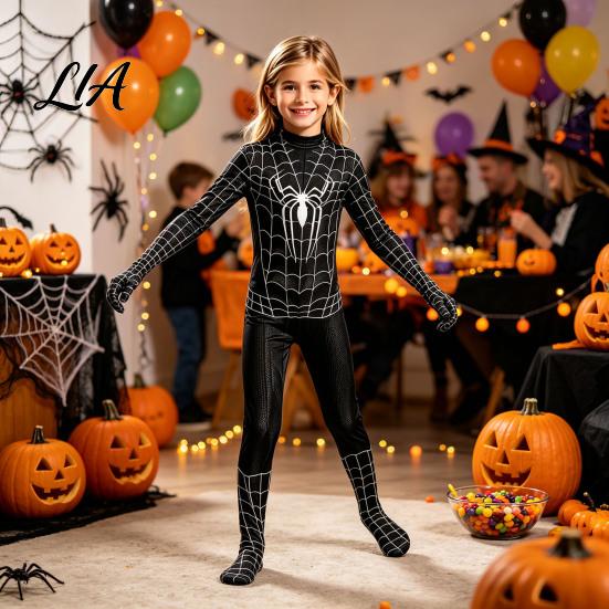 Character Fancy Dress Spider Hero Full Bodysuit with Mask, Coverage Zentai Costume for Festivals Cosplay Suit Kids Adults, Stretchy Outfit Halloween