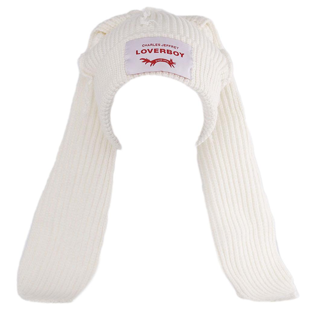 Crochet Knitted Hat Skullies Beanie Long Ear Hat Cute Bunny Hat Rabbit Ears Hat Women Autumn Winter Warm Funny Hat