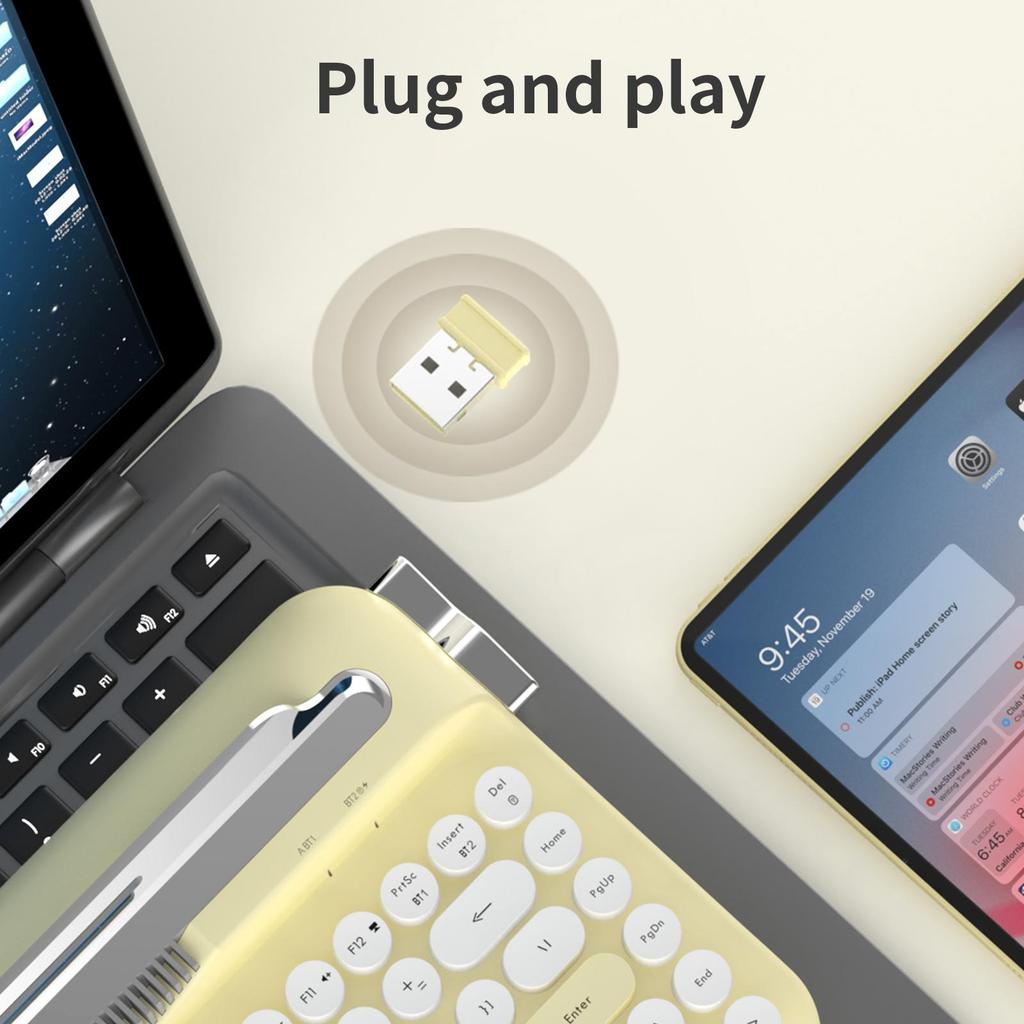 Ajazz AF84 Офисная клавиатура 2.4G Приемник Кабель для передачи данных Подключение