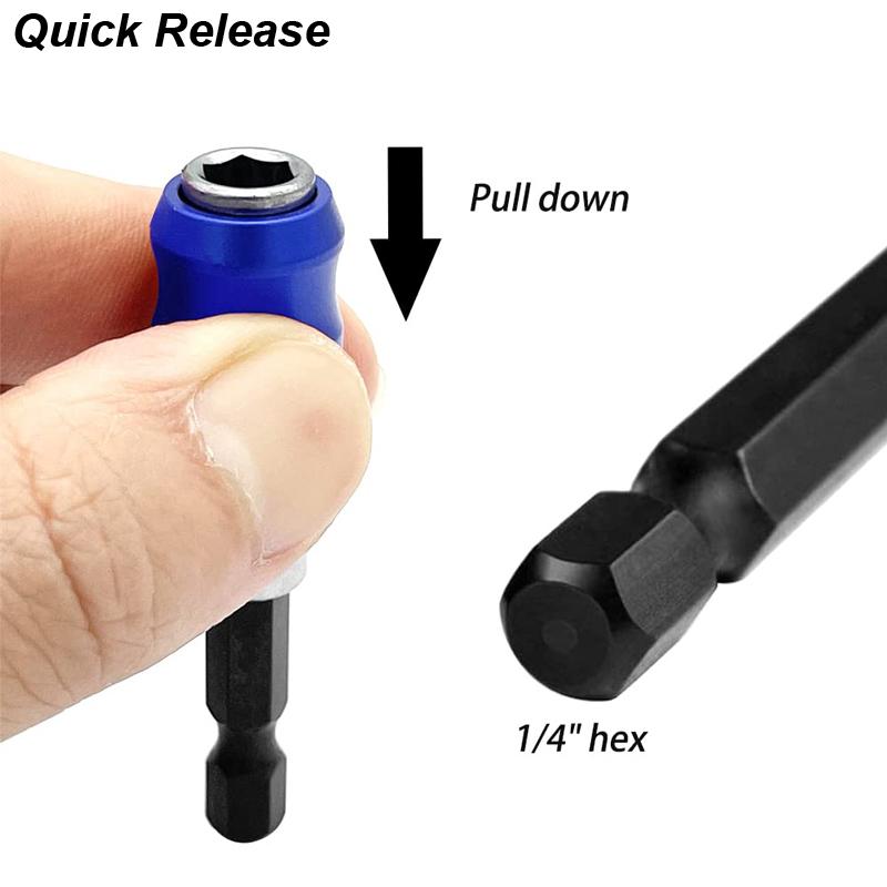 Quick Release Screwdriver Drill Bit Extension Magnetic 1/4 Head Transfer Lever Selflocking Adapter Rod for Electric Power Drill