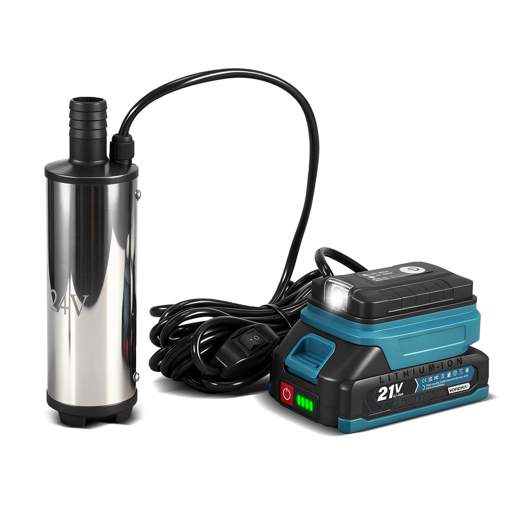 Yofidra 50–80 л/мин Мощный электрический водяной насос Масляный насос Заправочный пистолет Погружной автомобильный насос Для аккумулятора Makita 21V Штырь