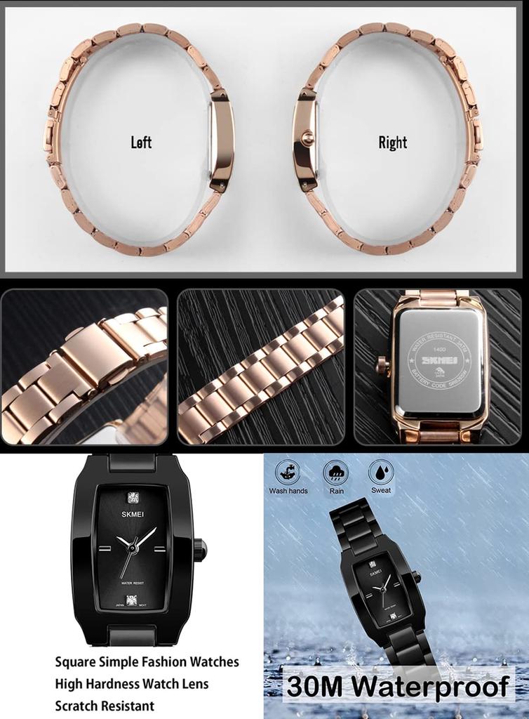 Часы простые стильные квадратные часы женские водонепроницаемые повседневные аналоговые кварцевые деловые брендовые милые из нержавеющей стали маленькие квадратные роскошные подарочные