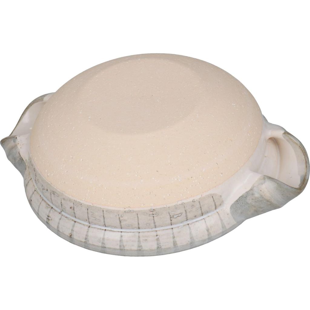 Nagatani-en Iga Earthenware Pot, Small, 1-2 Person Capacity, Approx. 21cm, Approx. 800ml, Direct Heat, Rikyu Tokusa (ANR-11), White