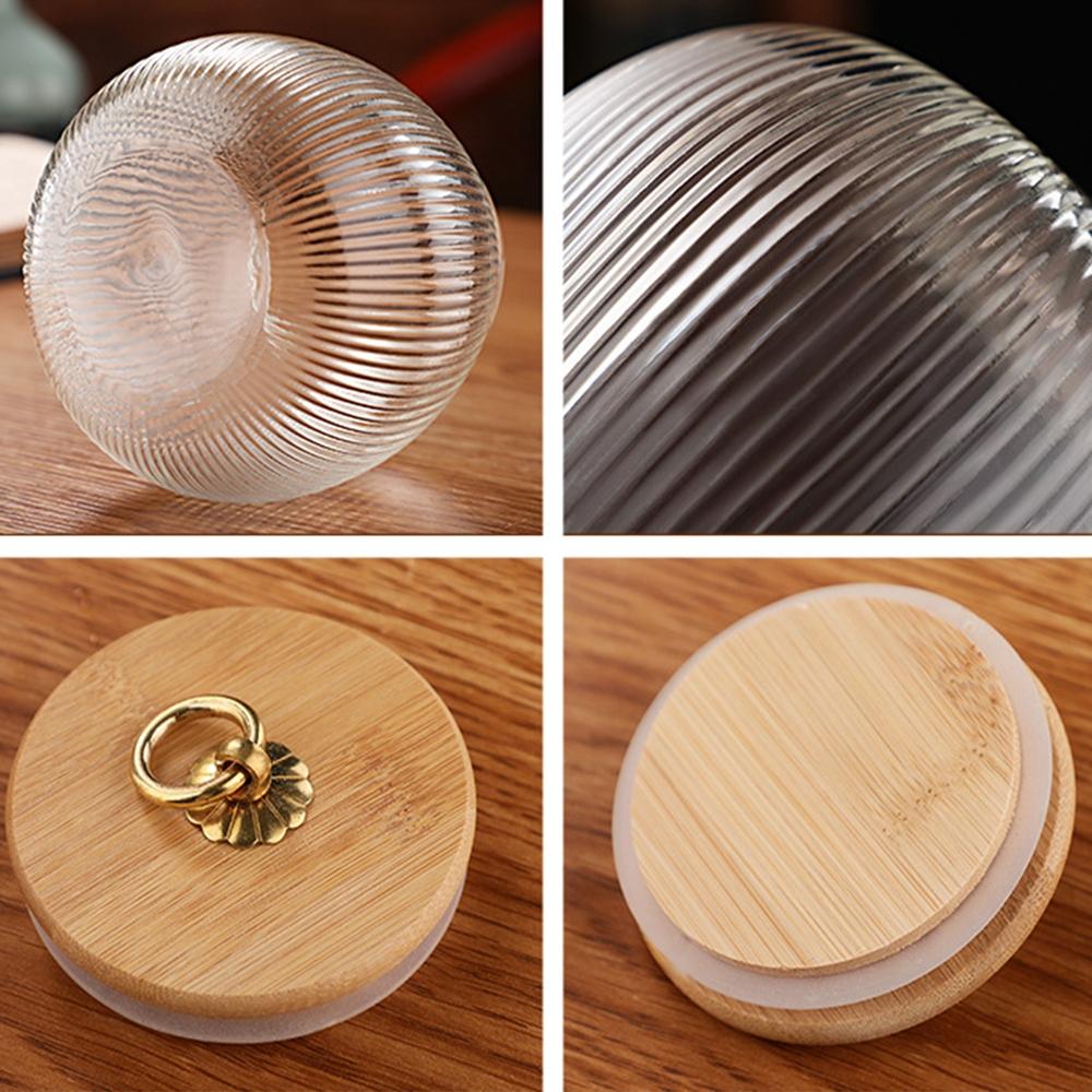 Glass Jars Striped Spices Storage Container Snacks Candy Storage Jar