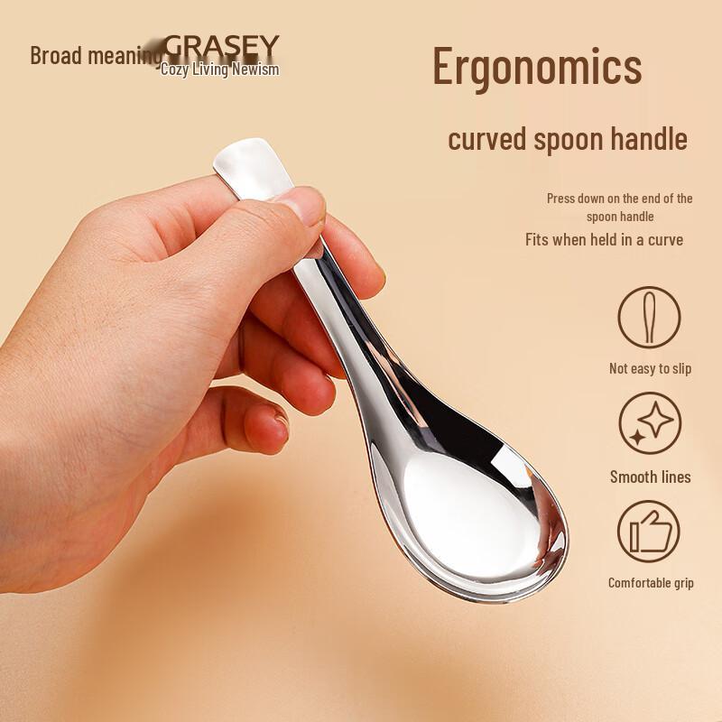 HDST316L Stainless Steel Large Flat Bottom Spoon Set