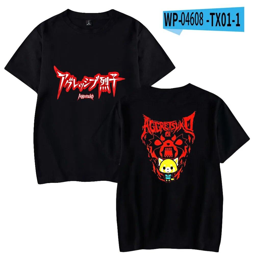 Aggretsuko модная футболка женская унисекс летние футболки с короткими рукавами аниме повседневная уличная футболка унисекс