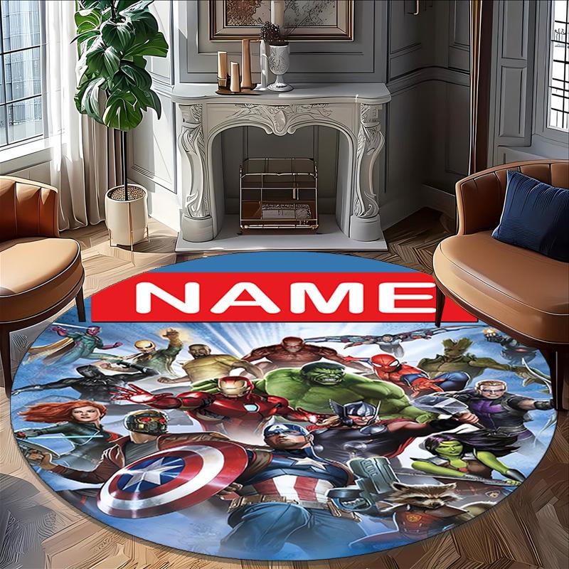 Customizable M-Marvel3 Round Non-Slip Carpet - Ideal for Garden, Picnic, Office, Perfect for Decoration, Suitable For All Seasons