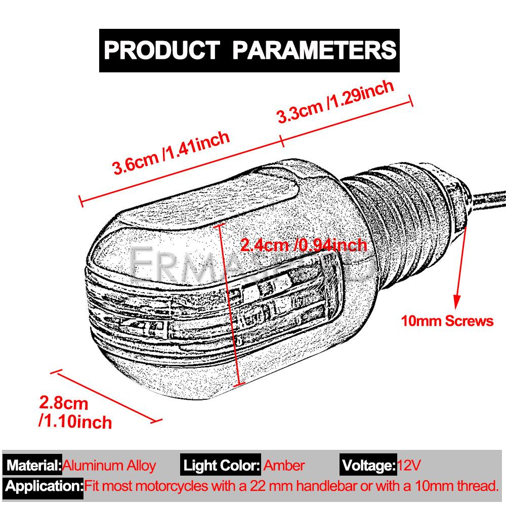 1 пара CNC 7/8 ''руль мотоцикла, светодиодный светильник, янтарная лампа, индикаторы для мотоцикла, указатель поворота, ручка тормоза, фонари