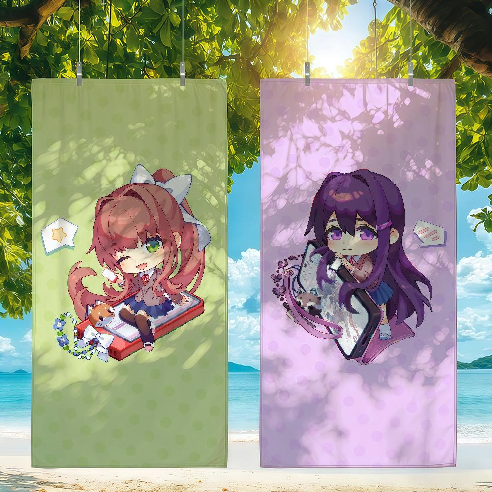 Игровое Аниме мультфильм D-DDLC Полотенце Быстросохнущие Пляжные полотенца Подходят Для Бассейнов Кемпинга Йоги И Тренажерного зала