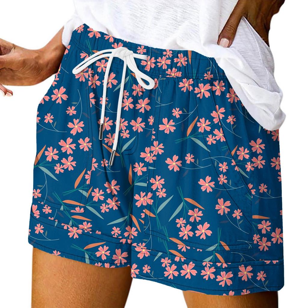 Женские повседневные летние эластичные пляжные шорты с принтом повседневные шорты