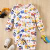 Newborn Baby Truck Long Sleeve Romper Baby-boys Sleep And Play Pjs Cartoon Pattern For 1-24 Months