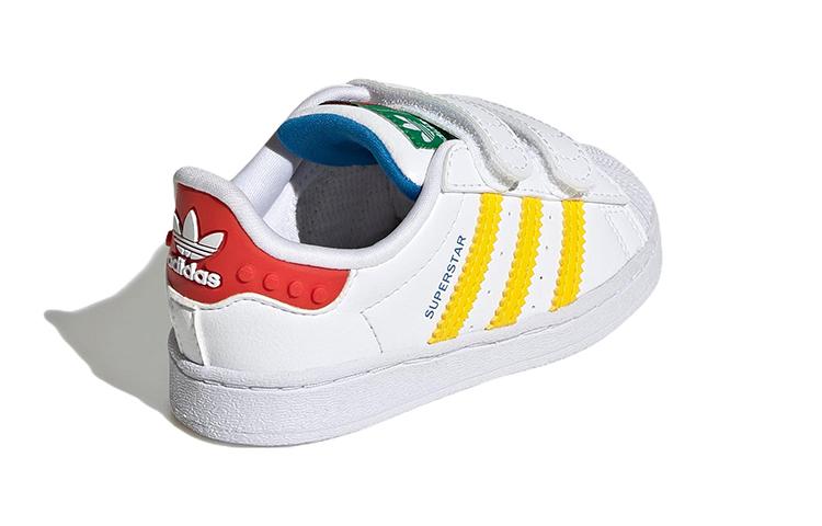 adidas Оригинальные SUPERSTAR Синтетическая кожа Удобные Устойчивые к истиранию Низкие Детские Кроссовки для Малышей и Детей GV8881