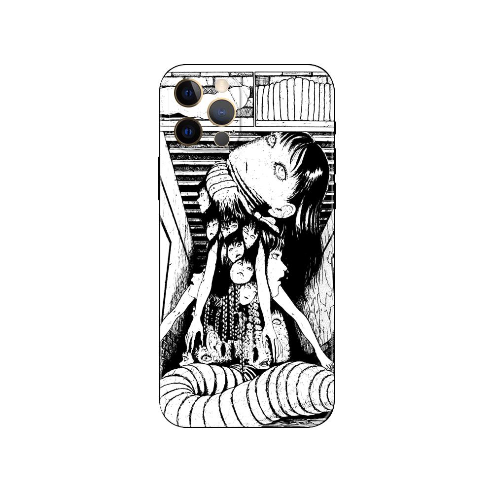 Horror Tomie Junji Ito Horror Phone Case for Iphone 5s 2020se 6s 7 8 Plus X 10 XR XS 11 12 13 Mini Pro MAX Black Tpu Back Cover
