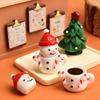 2/5 Набор Мини Снеговик Чашка Украшение Миниатюрная Рождественская Чашка Сцена Пейзаж Смола Кукольный домик Аксессуары Рождественские Поделки Подарки