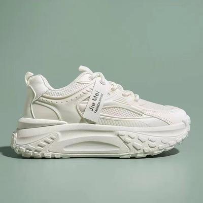 Женские туфли Daddy на толстой подошве, новые летние и осенние сетчатые дышащие женские туфли с увеличенным размером, спортивные повседневные белые туфли