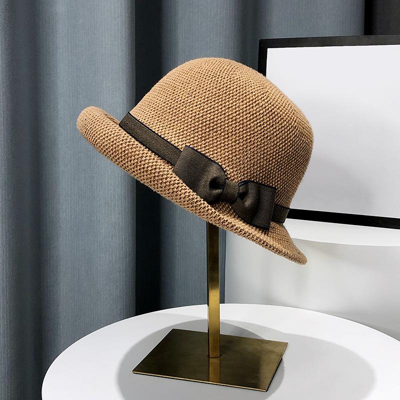 Цилиндр с бантом и загнутыми краями, женская модная рыбацкая шляпа, японская туристическая солнцезащитная шляпа, тонкая стильная дышащая солнцезащитная шляпа