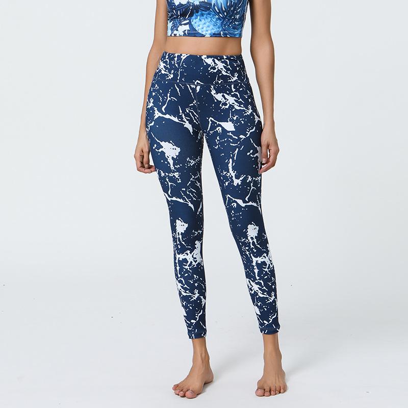 Новые леггинсы для йоги женские телесного цвета с принтом, тонкие спортивные штаны для фитнеса и йоги