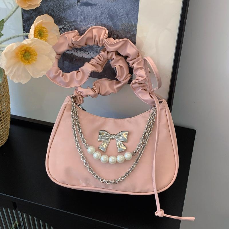 Модная универсальная высококачественная легкая роскошная сумка-мессенджер Cloud Underarm Bag Summer Niche Design с цепочкой и бусинами