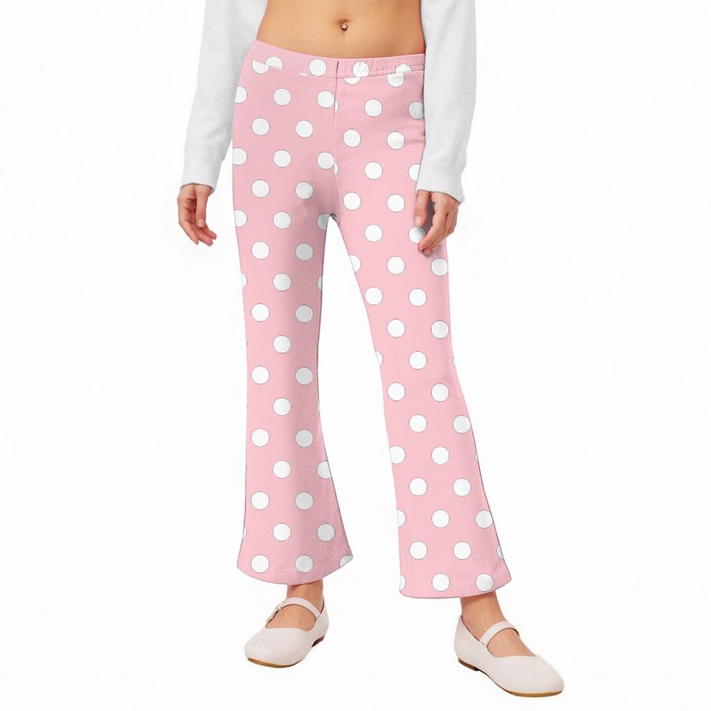 Girls' Flared Leggings - Printed Bell Bottom Pants