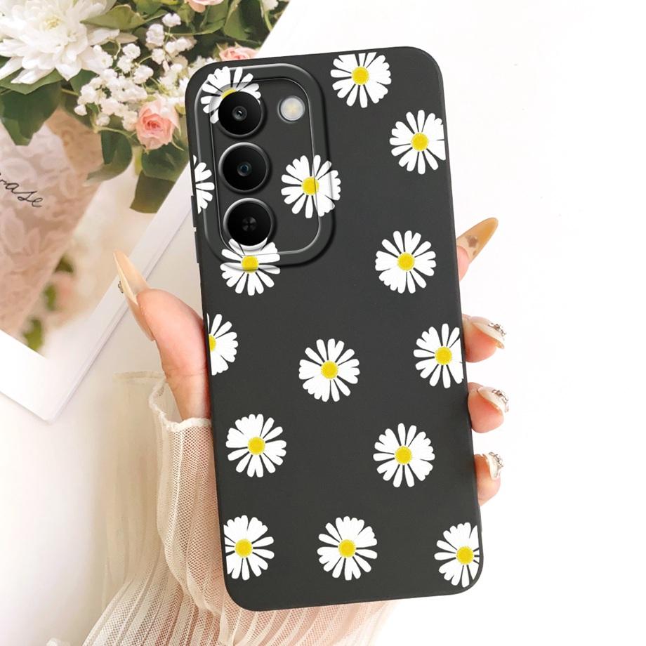 For Realme C83 C100 Phone Case Floral Daisy Aesthetic Moon Nigth Bow Pattern Funda Soft Matte Silicone Back Cover Realme P4 Lite