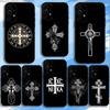 Иконка Православного Креста Чехол для Телефона Для Samsung S25,S24,S21,S22,S23,S30,Ultra,S20,Plus,Fe,Lite,5G Черная Крышка