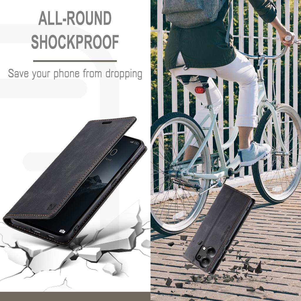 Для Xiaomi Redmi Note 13 Pro 4G Чехол-кошелек AUTSPACE A01 Кожаная подставка-обложка с держателем для карт с RFID-блокировкой