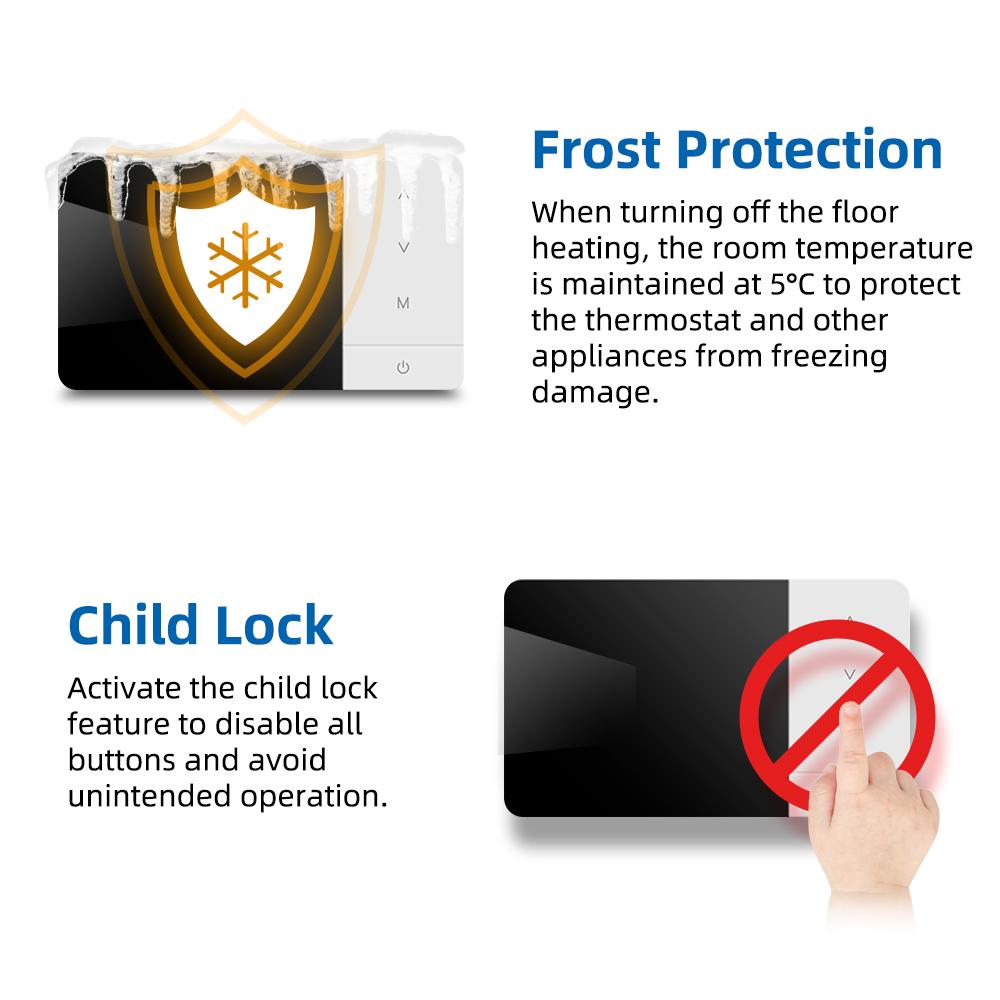 Smart Tuya WiFi Thermostat for Gas Boiler Heating /Cooling Powered by Battery/USB Works With Alexa Google Home Daily Programable