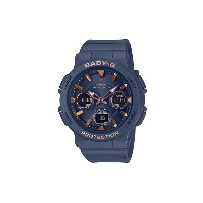 Casio BABY-G 100 метров водонепроницаемые Кварцевые часы на смоляном ремешке женские синий циферблат BGA-2510-2AJF