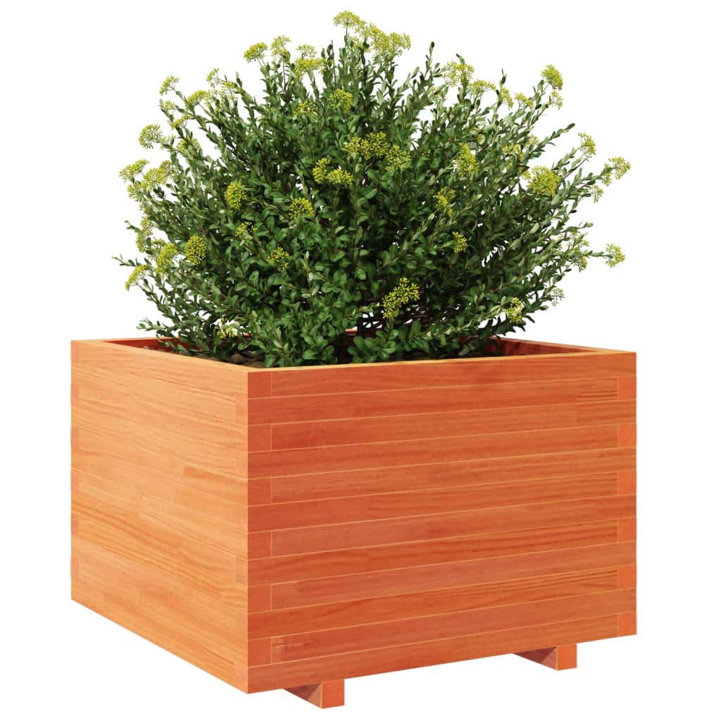 Plant Pot Wax Brown 70 x 70 x 49.5 cm Solid Pine Wood