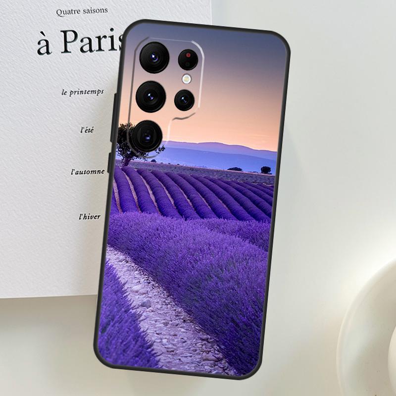 Чехол с цветами лавандового цвета для Samsung Galaxy S26 Ultra S25 S24 S23 S21 S22 Ultra S10 S20 Plus S25 FE