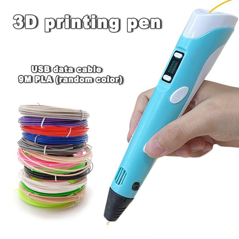 USB 3D ручка для печати DIY рисунок 9 м PLA нить трехмерные игрушки для граффити художественные инструменты для детей подарок на день рождения и Рождество