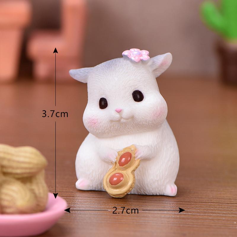 Adorable Resin Figurine Hamster Mini Ornaments For Terrarium Or Bonsai Display