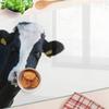 Tempered Glass Kitchen Serving Board with Cow Graphic 80x52 cm