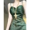 Retro Luxury Pearl Flower Cross Necklace Temperament Lady Skirt Waist Chain Integrated Body Chain Female