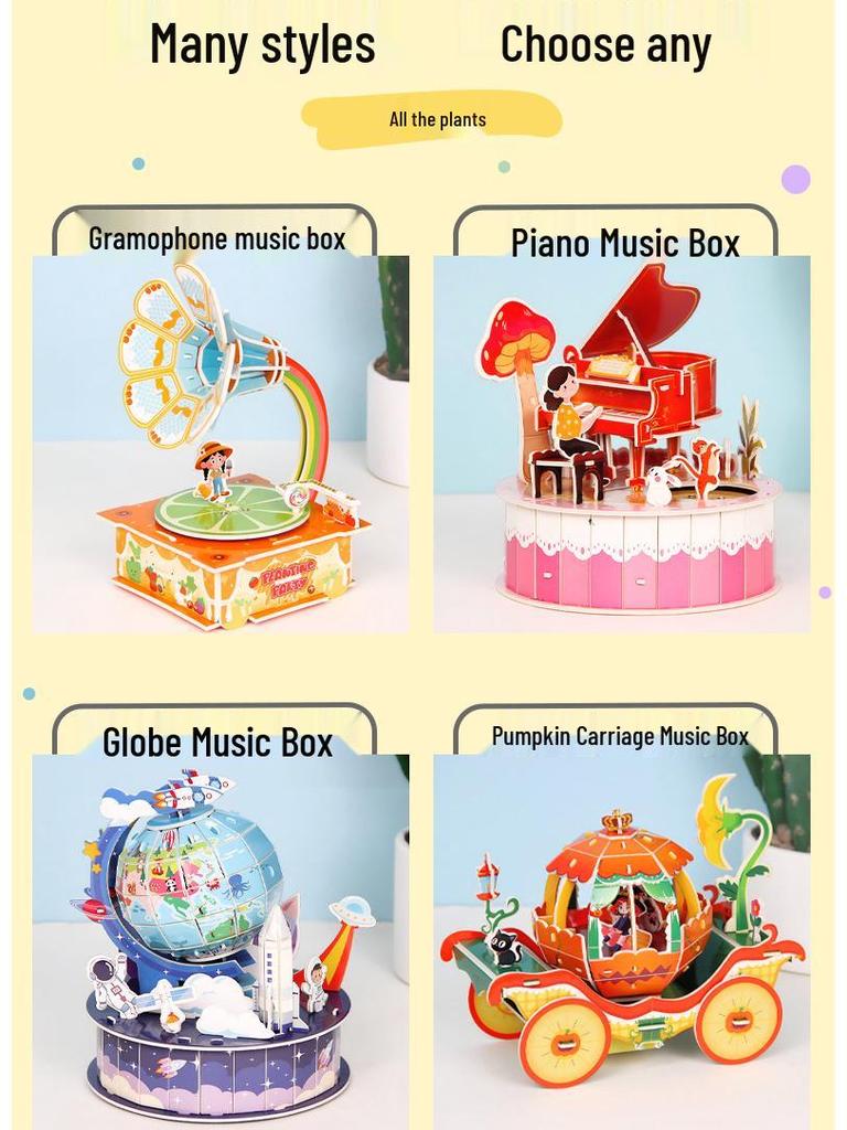 Every Plant and Tree Preschool 3D Puzzle DIY Music Box Educational Toy