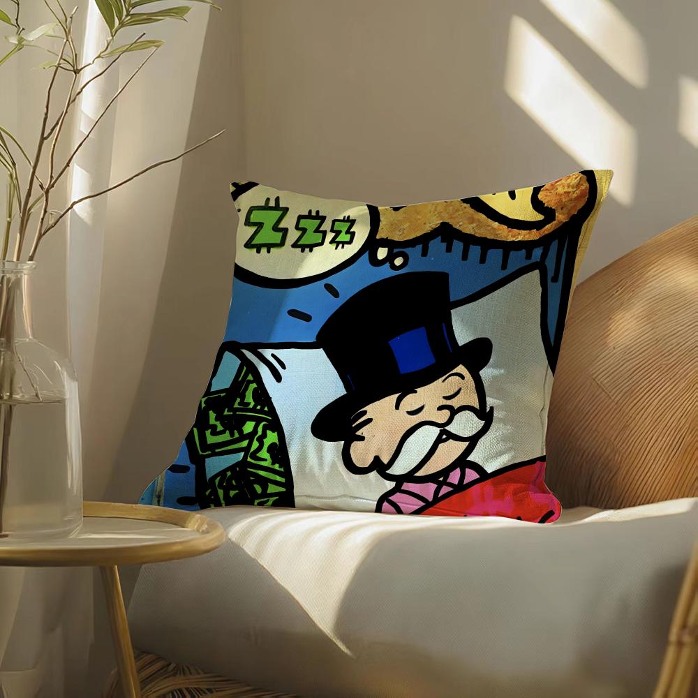 Cartoondollaraalecmonopoly Pillow Case Pillowcase, Double-Sided Printed, Sofa Cushion, Bedroom Headboard