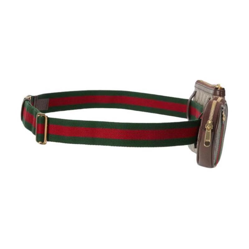 Gucci Поясная сумка Ophidia классическая универсальная с принтом по всей поверхности старый цветок золотая этикетка логотип полосатая тесьма застежка-молния кожаная отделка love coin bag